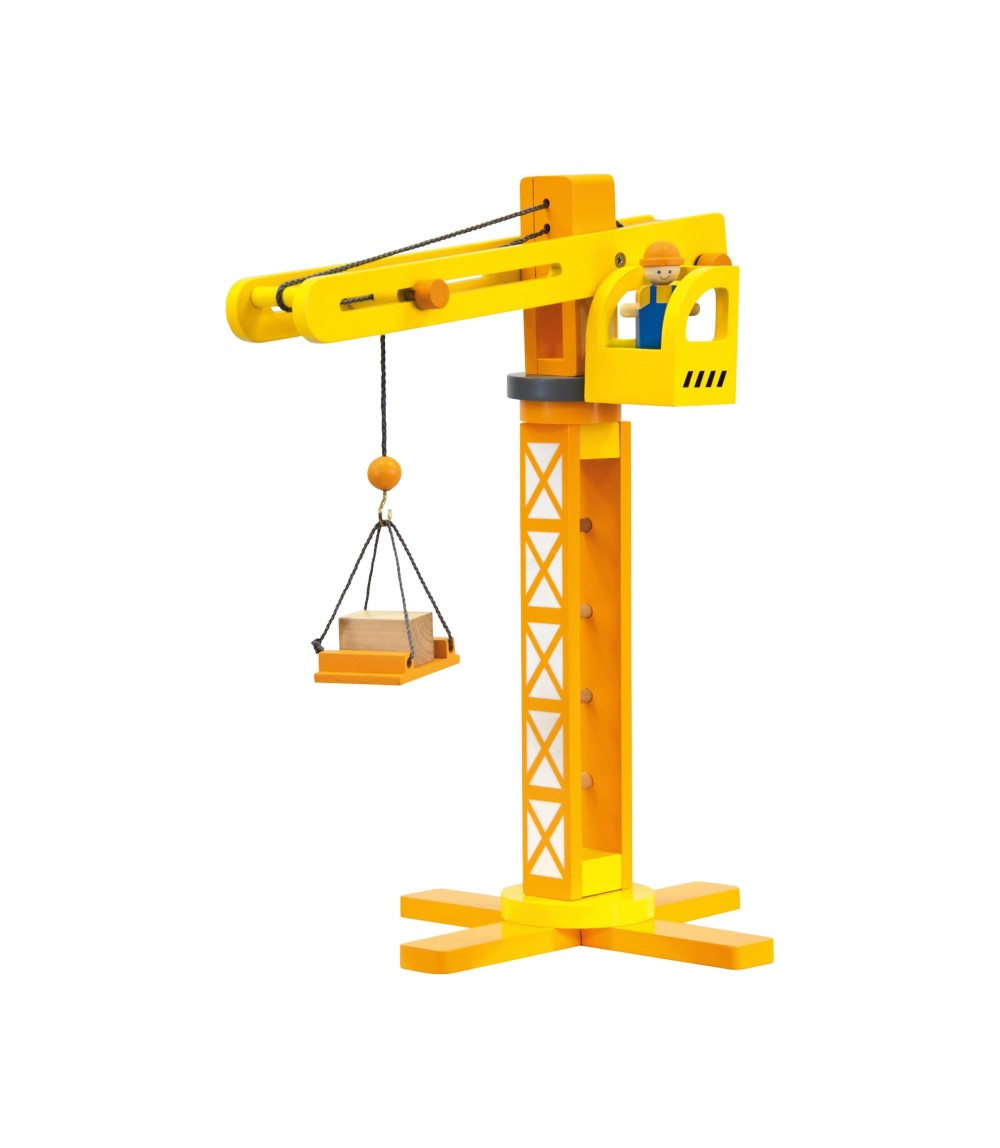 Baukran mit Zubehör aus Holz