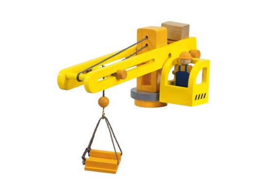 Baukran mit Zubehör aus Holz