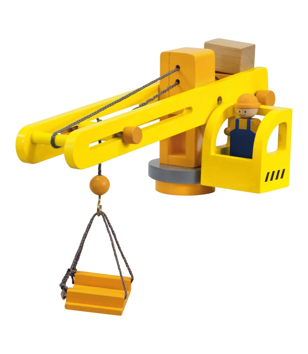 Baukran mit Zubehör aus Holz