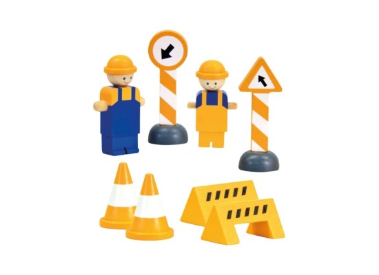 Baukran mit Zubehör aus Holz