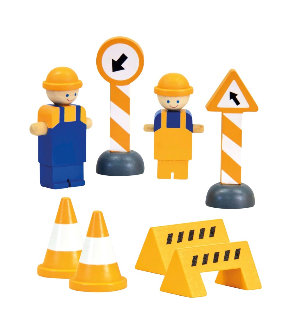 Baukran mit Zubehör aus Holz