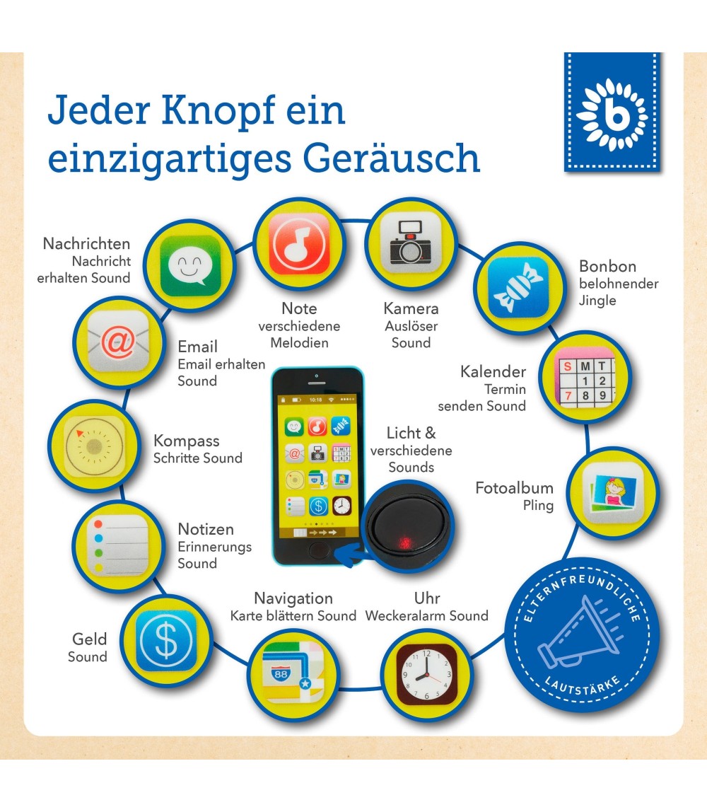 Lernspaß Kinder Smartphone mit 40 Sounds