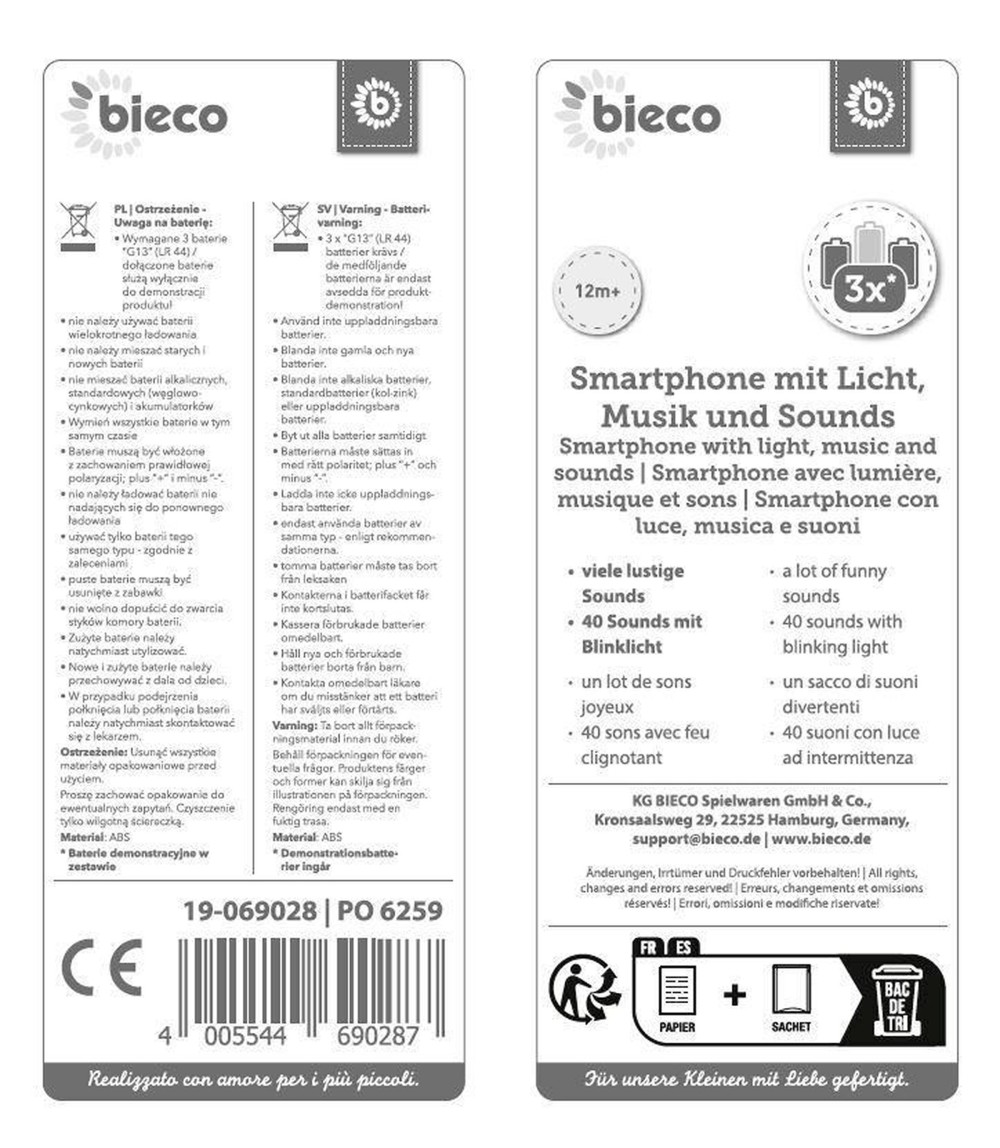 Lernspaß Kinder Smartphone mit 40 Sounds