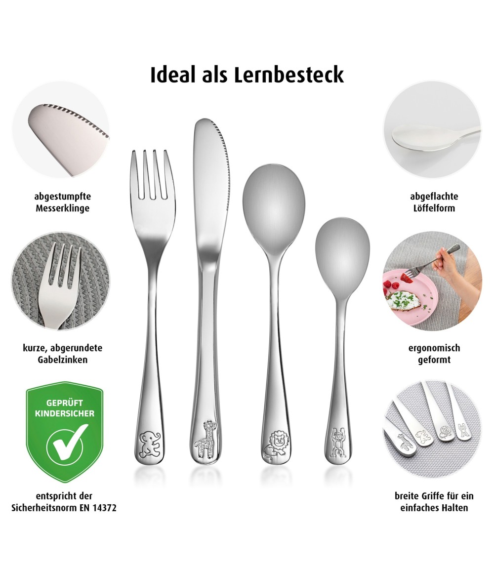 4-tlg. Edelstahl-Besteck-Set