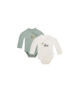 2er-Pack Wickelbodys langarm Ringel Bär