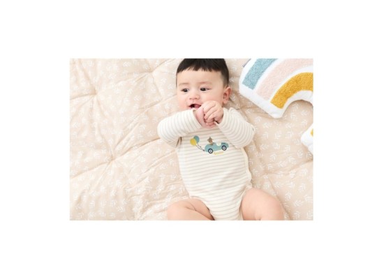 2er-Pack Wickelbodys langarm Ringel Bär