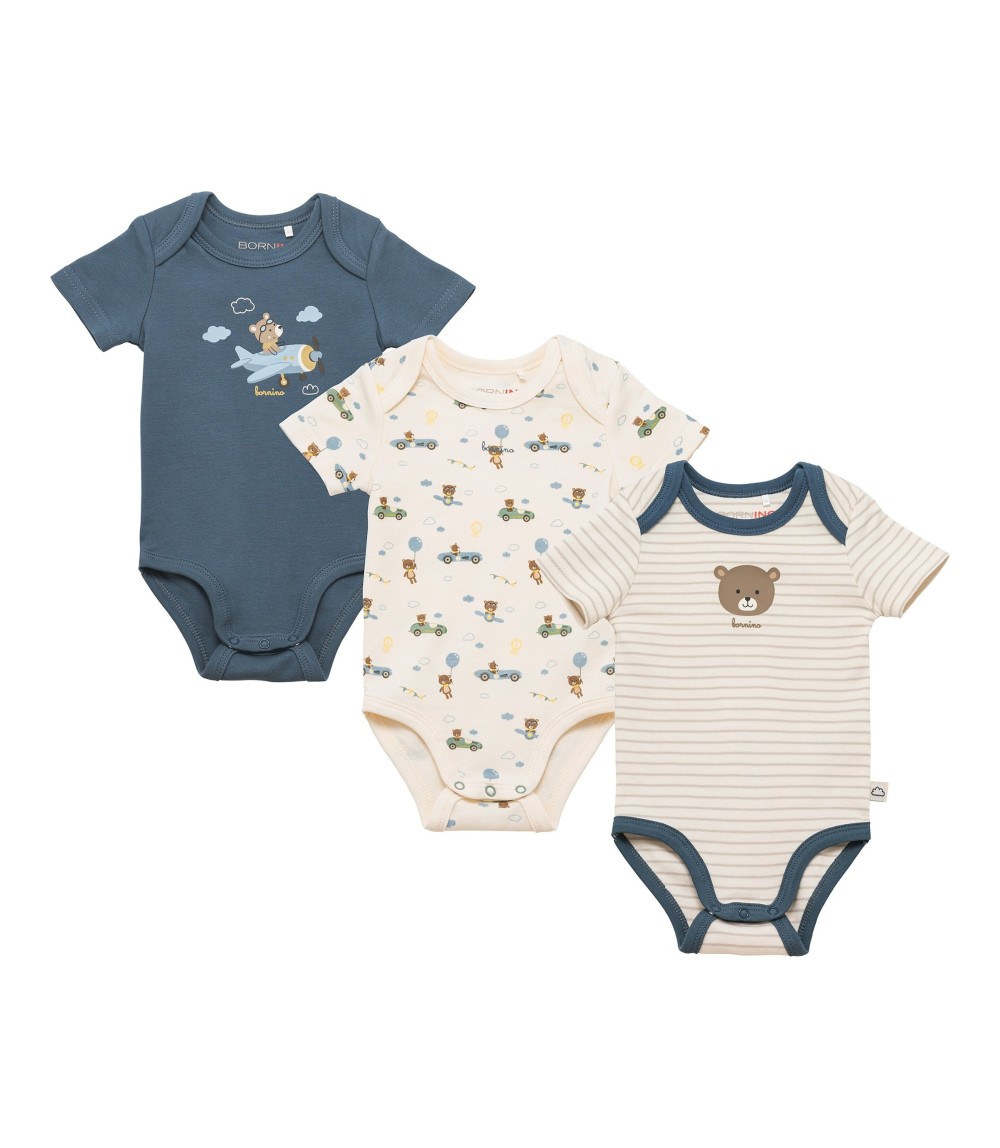 3er-Pack Bodys kurzarm On the road