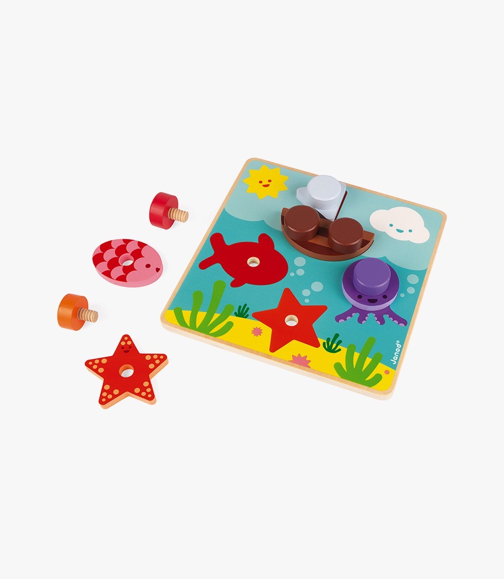 Janod I Am Learning to Screw Wood Activity Game