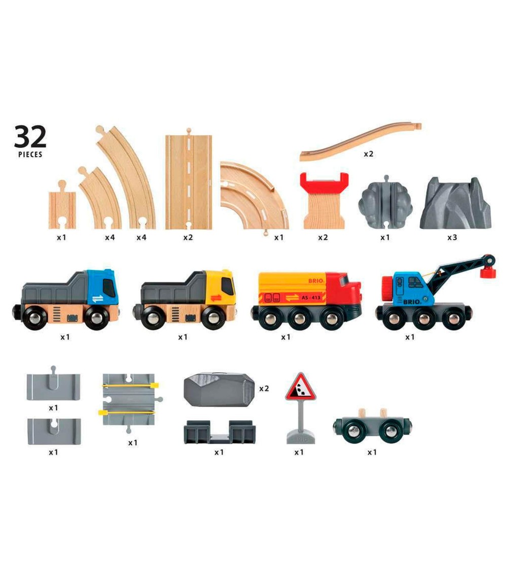 Steinverlade Set, Straßen & Schienen