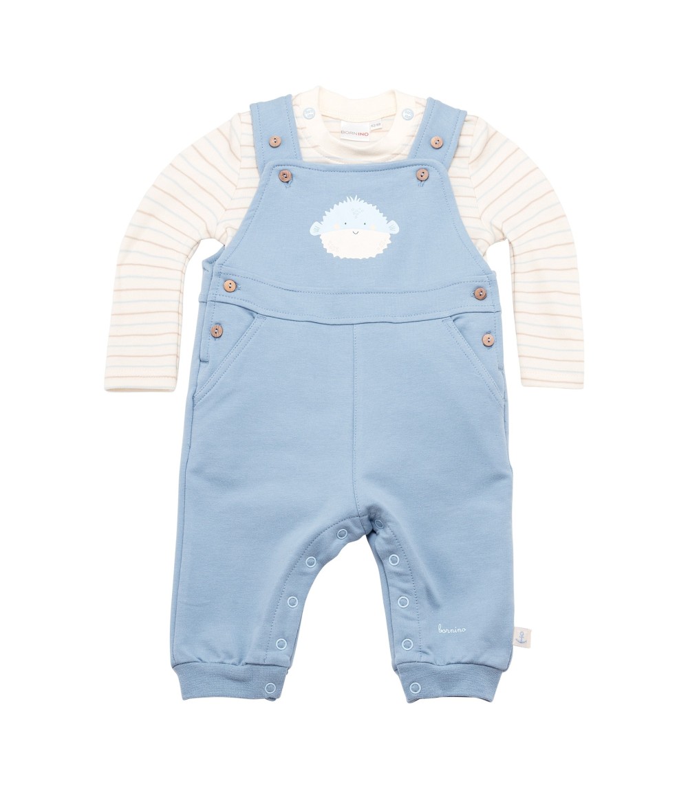 2-tlg. Set Latzhose mit Shirt Kugelfisch