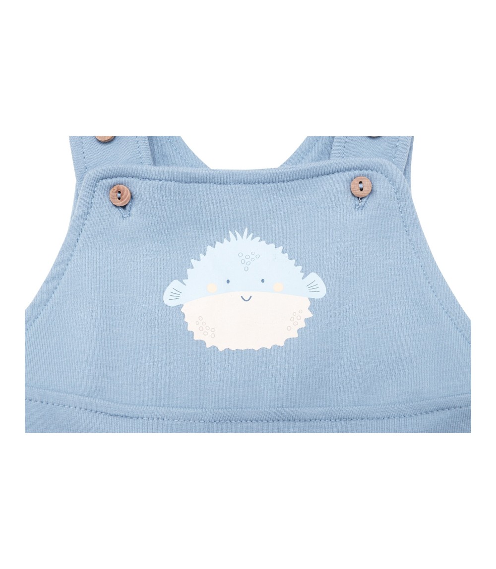 2-tlg. Set Latzhose mit Shirt Kugelfisch