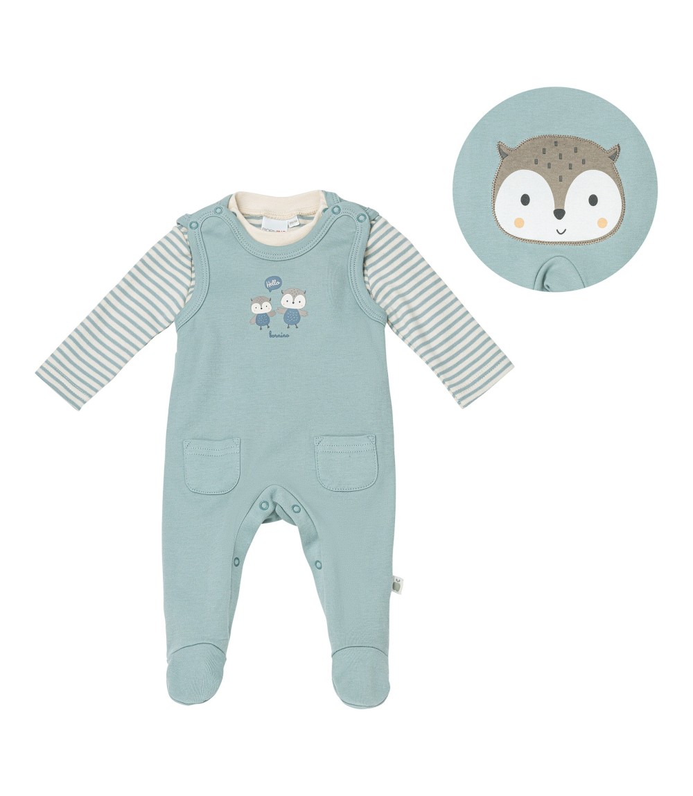 Strampler-Set 2-tlg. mit Shirt Eule Po-Applikation