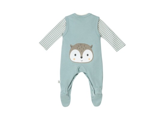 Strampler-Set 2-tlg. mit Shirt Eule Po-Applikation