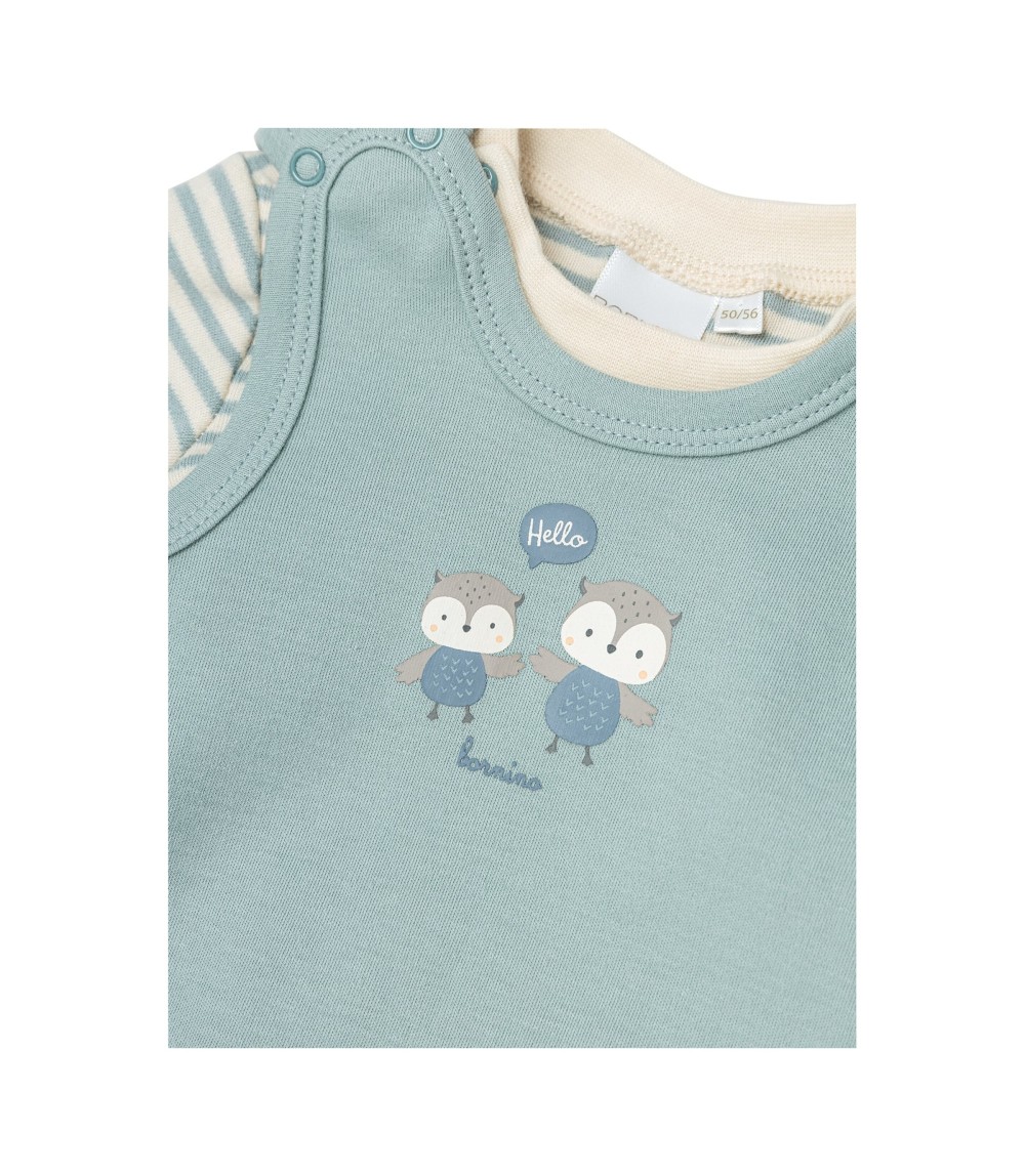 Strampler-Set 2-tlg. mit Shirt Eule Po-Applikation