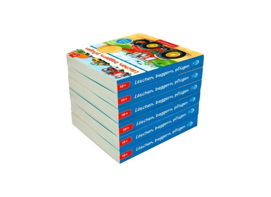 Pappbilderbuch Löschen, baggern, pflügen