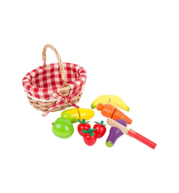 Einkaufskorb mit Schneide-Lebensmittel