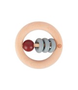 Holz Beißring mit Silikonball Rund - ab Geburt